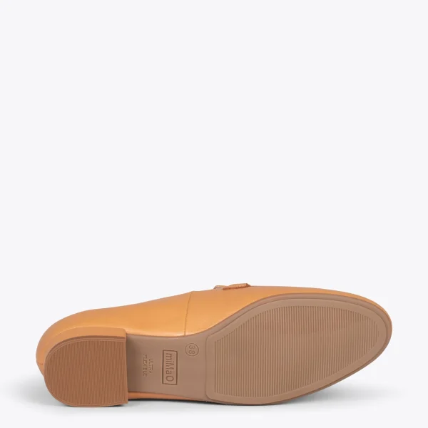 MiMaO ShopOnline CHAIN – Mocassins En Cuir Pour Femme CAMEL 6