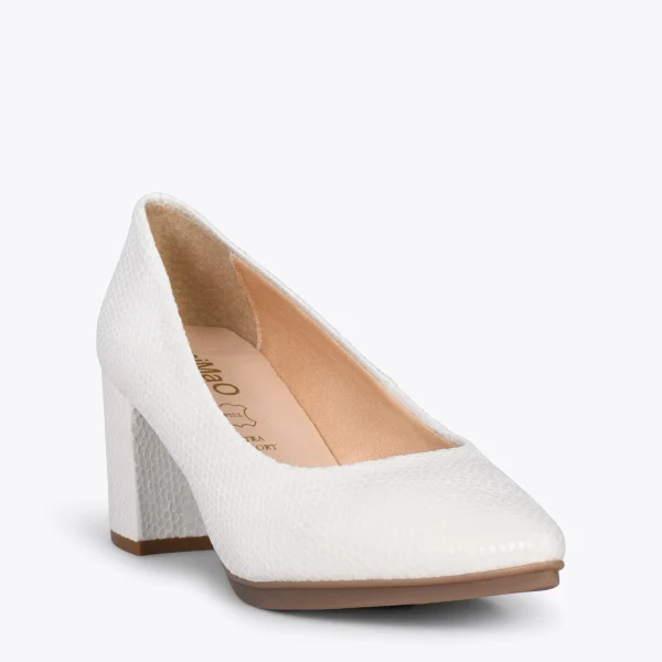 MiMaO ShopOnline URBAN S ROYAL – Chaussures à Talon Moyen BLANC 5