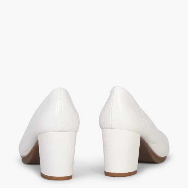 MiMaO ShopOnline URBAN S ROYAL – Chaussures à Talon Moyen BLANC 4