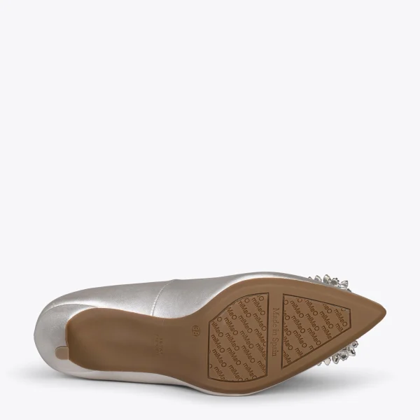 MiMaO ShopOnline ELLA – Chaussures à Talon Aiguille Avec Strass GRIS PERLE 6