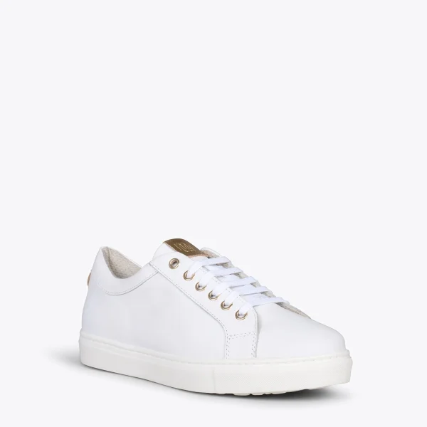 MiMaO ShopOnline SNEAKER – Baskets Casual Pour Femme BLANC-DORÉ 5