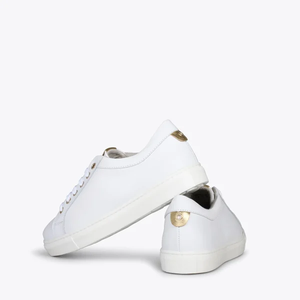 MiMaO ShopOnline SNEAKER – Baskets Casual Pour Femme BLANC-DORÉ 4
