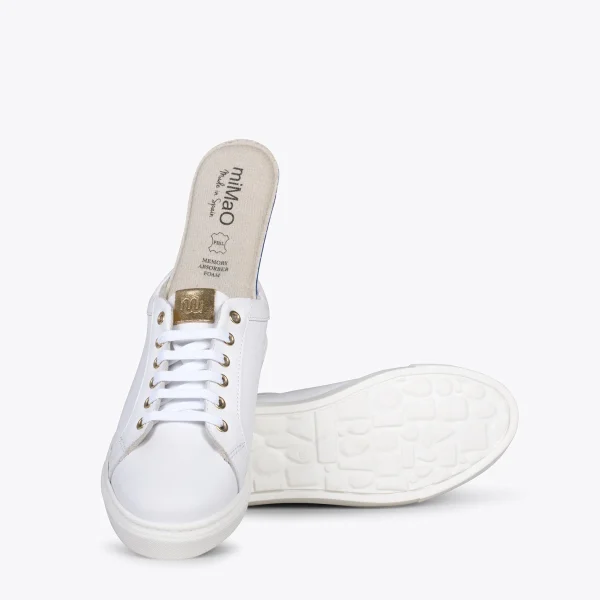 MiMaO ShopOnline SNEAKER – Baskets Casual Pour Femme BLANC-DORÉ 6