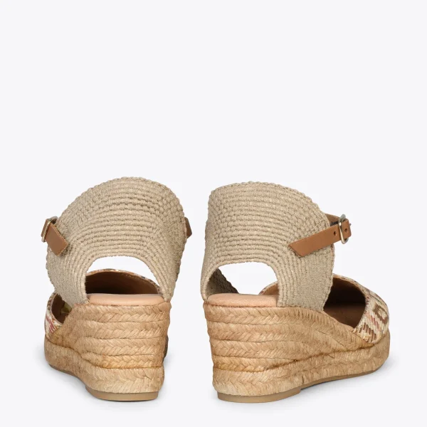 MiMaO ShopOnline JAVEA – Espadrilles Compensées En Raphia BEIGE 4