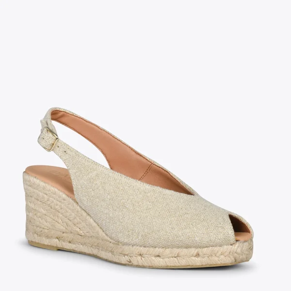 MiMaO ShopOnline MOJACAR – Espadrilles à Bride Arrière En Lin DORÉ 5