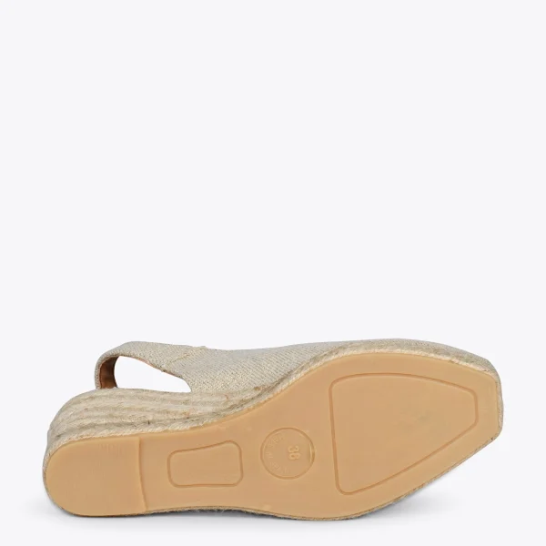 MiMaO ShopOnline MOJACAR – Espadrilles à Bride Arrière En Lin DORÉ 6