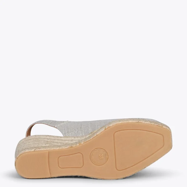 MiMaO ShopOnline MOJACAR – Espadrilles à Bride Arrière En Lin ARGENTÉ 6