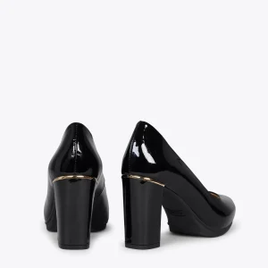 MiMaO ShopOnline URBAN VERNI – Chaussures à Talon En Cuir Verni Et Détail Métallique NOIR 13
