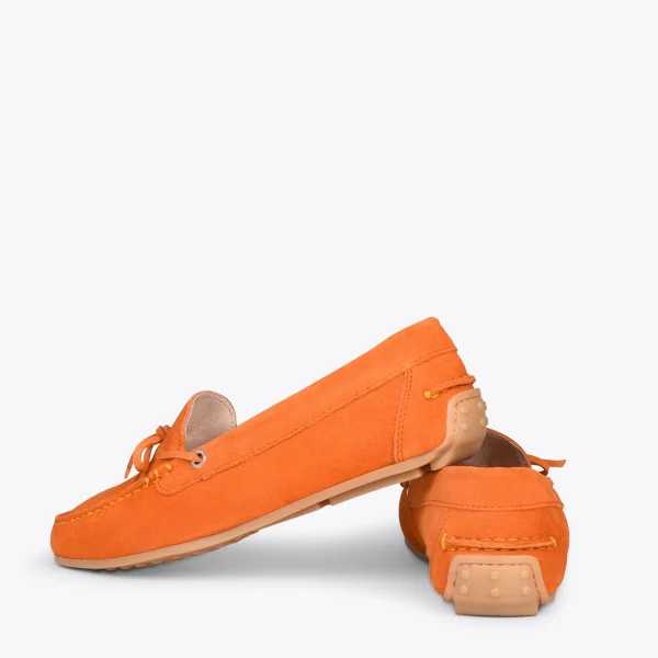 MiMaO ShopOnline BOUCLE – Mocassins Pour Femme à Semelle Amovible ORANGE 4