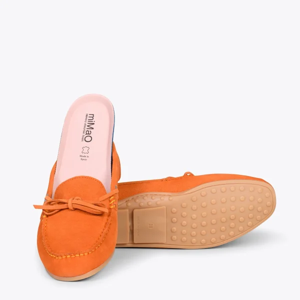 MiMaO ShopOnline BOUCLE – Mocassins Pour Femme à Semelle Amovible ORANGE 5