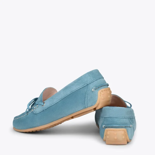MiMaO ShopOnline BOUCLE – Mocassins Pour Femme à Semelle Amovible BLEU 4