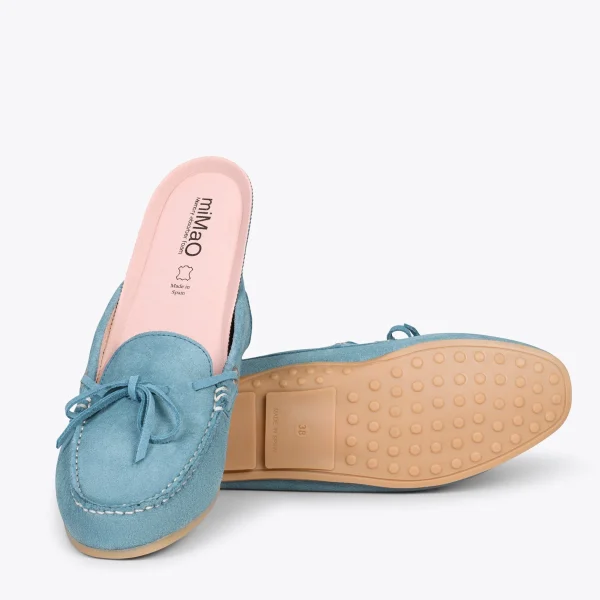 MiMaO ShopOnline BOUCLE – Mocassins Pour Femme à Semelle Amovible BLEU 6
