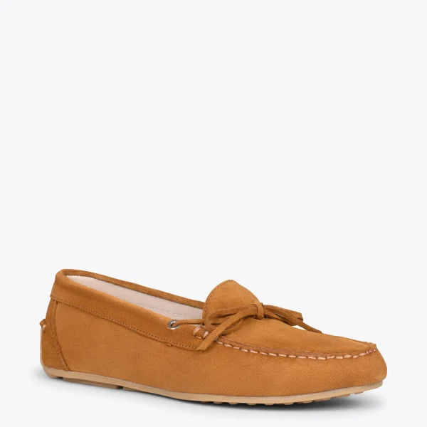 MiMaO ShopOnline BOUCLE – Mocassins Pour Femme à Semelle Amovible CAMEL 5