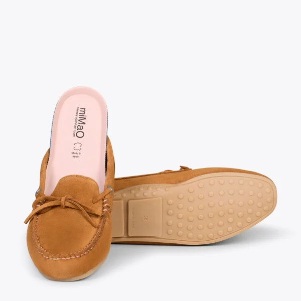 MiMaO ShopOnline BOUCLE – Mocassins Pour Femme à Semelle Amovible CAMEL 6