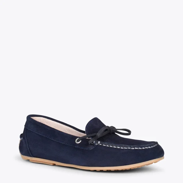 MiMaO ShopOnline BOUCLE – Mocassins Pour Femme à Semelle Amovible BLEU MARINE 5