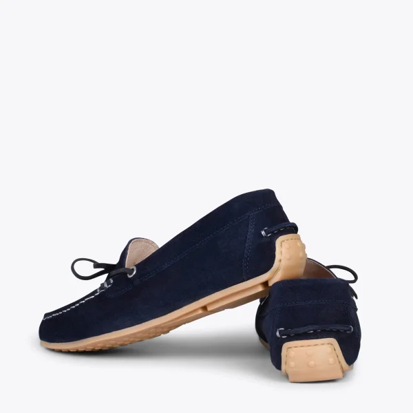 MiMaO ShopOnline BOUCLE – Mocassins Pour Femme à Semelle Amovible BLEU MARINE 4