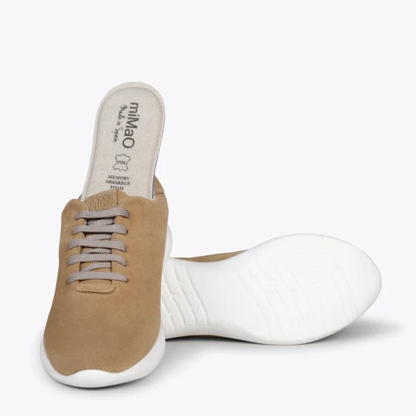 MiMaO ShopOnline WALK – Baskets Confortables Pour Femme SABLE 6