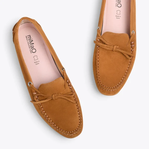 MiMaO ShopOnline BOUCLE – Mocassins Pour Femme à Semelle Amovible CAMEL 3