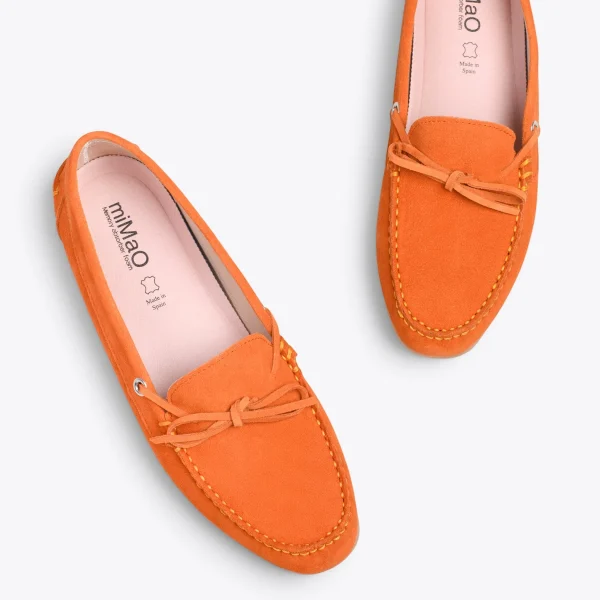 MiMaO ShopOnline BOUCLE – Mocassins Pour Femme à Semelle Amovible ORANGE 3