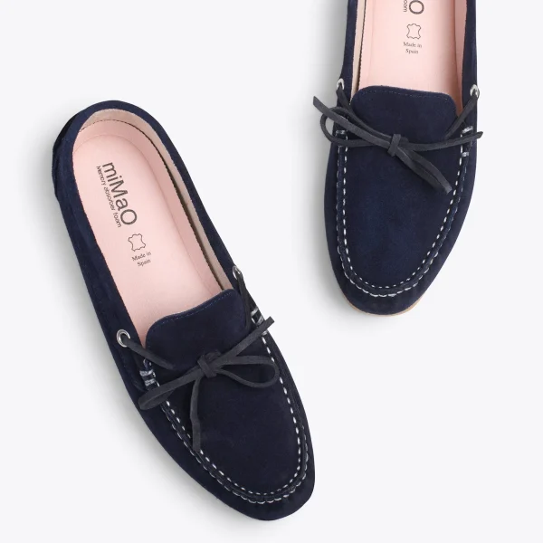 MiMaO ShopOnline BOUCLE – Mocassins Pour Femme à Semelle Amovible BLEU MARINE 3