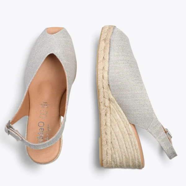 MiMaO ShopOnline MOJACAR – Espadrilles à Bride Arrière En Lin ARGENTÉ 3
