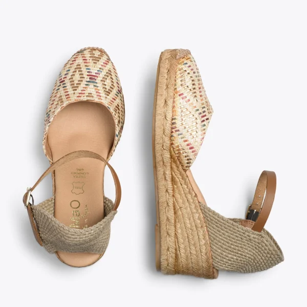 MiMaO ShopOnline JAVEA – Espadrilles Compensées En Raphia BEIGE 3
