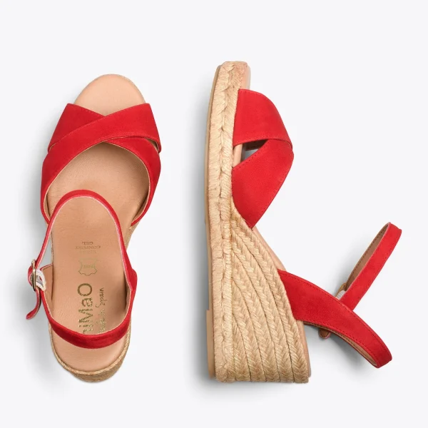 MiMaO ShopOnline CALPE – Espadrilles Artisanales à Lanières Et Boucle ROUGE 3