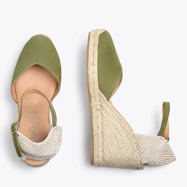 MiMaO ShopOnline NERJA – Espadrilles à Talon Haut KAKI 3