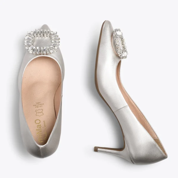 MiMaO ShopOnline ELLA – Chaussures à Talon Aiguille Avec Strass GRIS PERLE 3