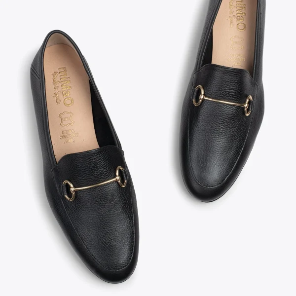 MiMaO ShopOnline STYLE – Mocassins En Cuir Avec Détail Métallique NOIR 3