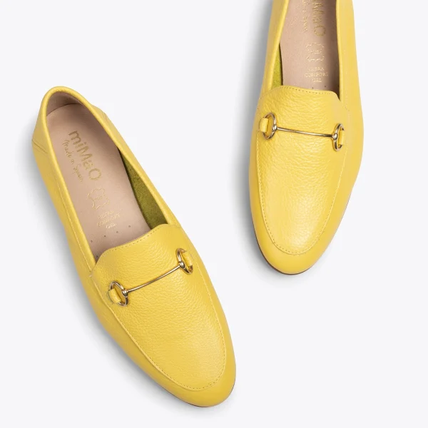 MiMaO ShopOnline STYLE – Mocassins En Cuir Avec Détail Métallique JAUNE 3