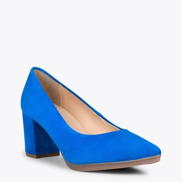 MiMaO ShopOnline URBAN S – Chaussures à Talon Moyen En Daim BLEU ROI 5