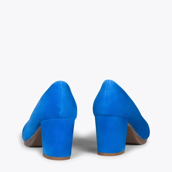 MiMaO ShopOnline URBAN S – Chaussures à Talon Moyen En Daim BLEU ROI 4
