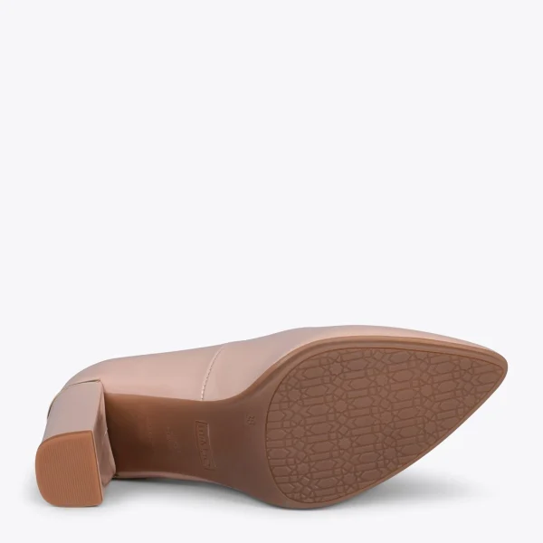 MiMaO ShopOnline URBAN VERNI – Chaussures à Talon En Cuir Verni Et Détail Métallique NUDE 6