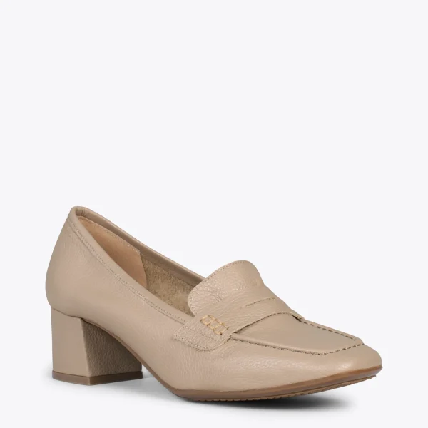 MiMaO ShopOnline ANTIFAZ – Mocassins Avec Masque à Talon Pour Femme TAUPE 5
