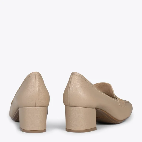 MiMaO ShopOnline ANTIFAZ – Mocassins Avec Masque à Talon Pour Femme TAUPE 4