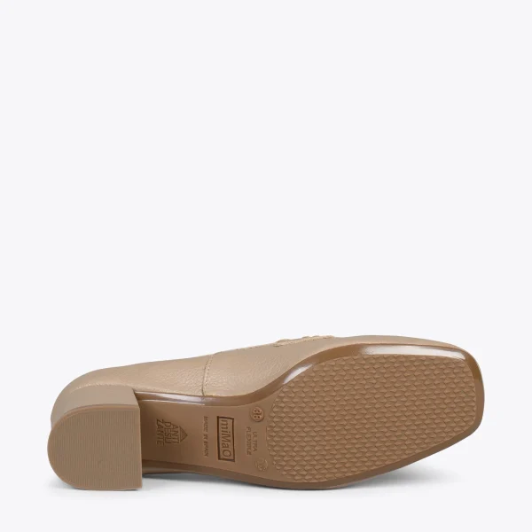 MiMaO ShopOnline ANTIFAZ – Mocassins Avec Masque à Talon Pour Femme TAUPE 6