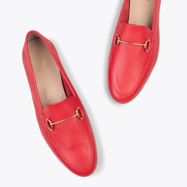 MiMaO ShopOnline STYLE – Mocassins En Cuir Avec Détail Métallique ROUGE 3