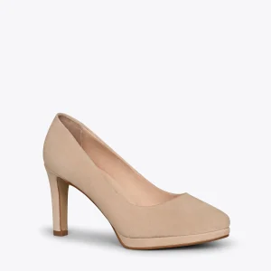 MiMaO ShopOnline PLATEFORME – Escarpins à Talon Haut Et Plateforme CAMEL 15