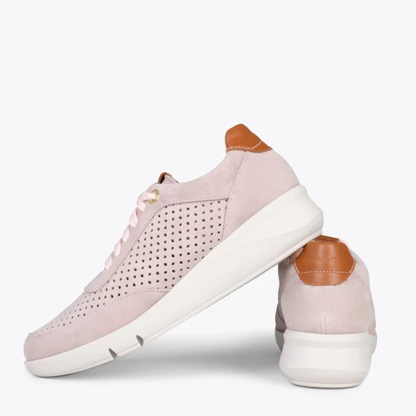 MiMaO ShopOnline BLUCHER SPORTIF – Baskets Compensées Pour Femme NUDE 4