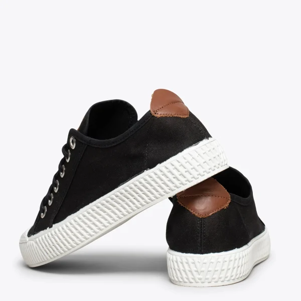 MiMaO ShopOnline BAMBA – Baskets Casual En Toile Pour Femme NOIR 4