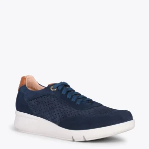 MiMaO ShopOnline BLUCHER SPORTIF – Baskets Compensées Pour Femme BLEU MARINE 15