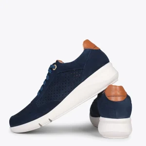 MiMaO ShopOnline BLUCHER SPORTIF – Baskets Compensées Pour Femme BLEU MARINE 13
