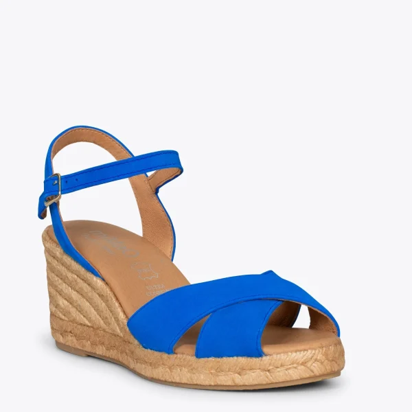 MiMaO ShopOnline CALPE – Espadrilles Artisanales à Lanières Et Boucle BLEU ROI 5