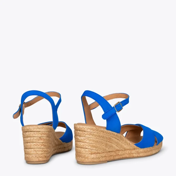 MiMaO ShopOnline CALPE – Espadrilles Artisanales à Lanières Et Boucle BLEU ROI 4