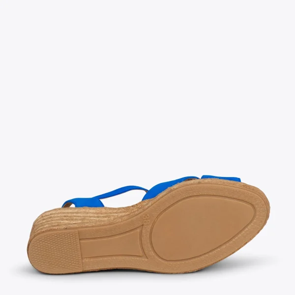 MiMaO ShopOnline CALPE – Espadrilles Artisanales à Lanières Et Boucle BLEU ROI 6