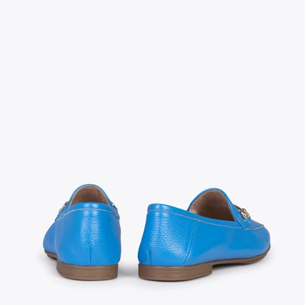 MiMaO ShopOnline STYLE – Mocassins En Cuir Avec Détail Métallique BLEU 4