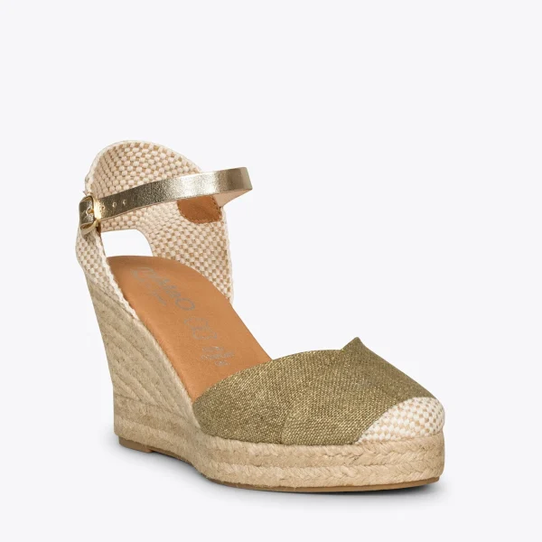 MiMaO ShopOnline CONIL – Espadrilles à Talon Haut En Lin KAKI 5