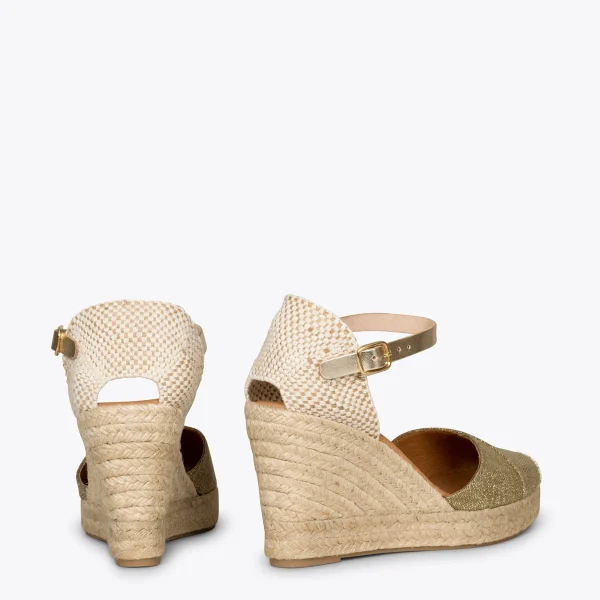 MiMaO ShopOnline CONIL – Espadrilles à Talon Haut En Lin KAKI 4