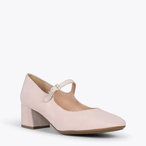 MiMaO ShopOnline BELLA – Babies à Talon Et Bout Carré NUDE 5